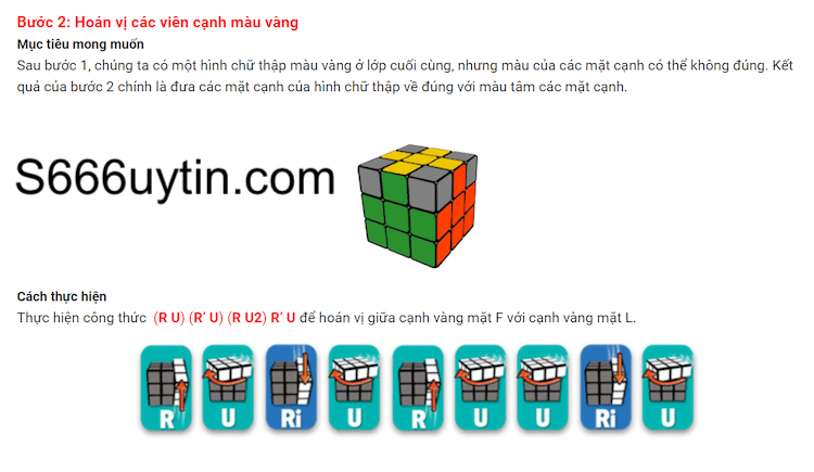 công thức rubik 3x3 tầng 3